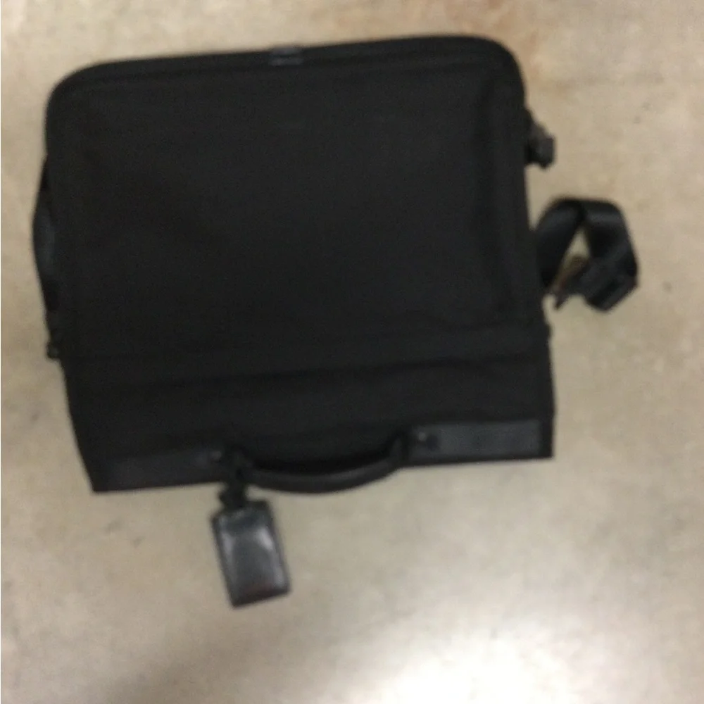 Men's Black Messenger Briefcase with Adjustable Strap